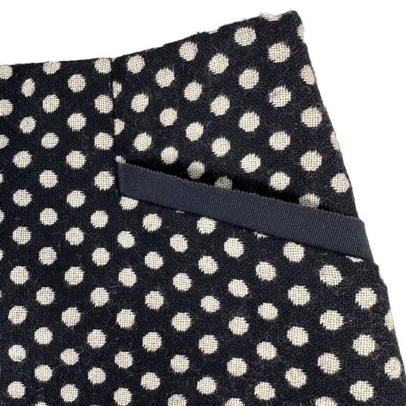 Talbots Navy & White Wool Blend Polka Dot Skirt size 14P - Picture 4 of 6
